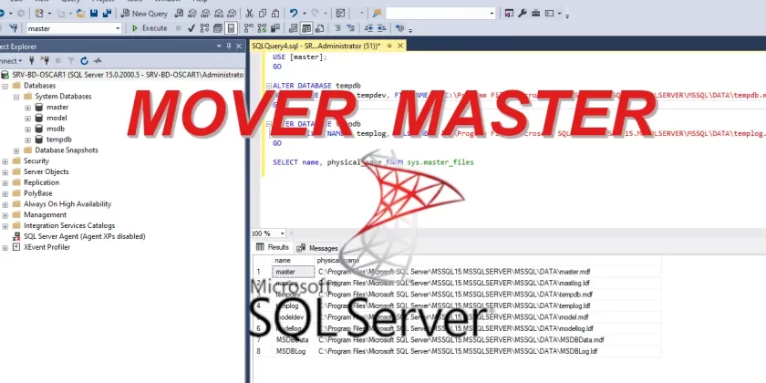 Cómo mover la base de datos master en SQL Server de forma segura